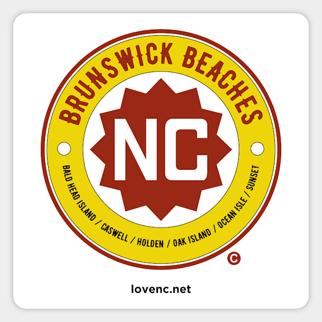 Brunswick Beaches (Full Color) Magnet by Love NC